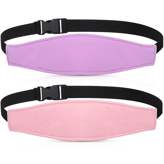 HESTYA 2 Pieces Baby Carseat Head Support Band Strap Headrest Stroller Seat Sleeping Headrest Neck Relief Head Strap Headband for Kids Children Toddler Infant(Sweet)