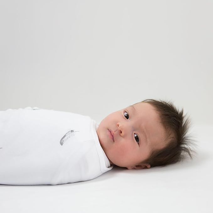 Amazing Baby Swaddle Blanket with Adjustable Wrap, Set of 3, Little Feather, Stripes and Solid, Pink, Small