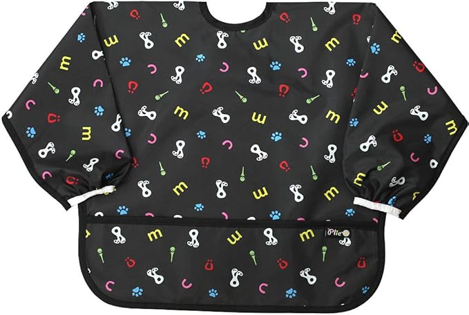 Plie Long Sleeve Waterproof Bib for Toddlers – Soft Feeding Smock for Baby Mealtime, Self-Feeding, BPA-Free, Easy Clean
