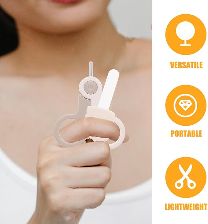 Baby Nail Scissors Set for Newborns 2-Piece Safety Fingernail Trimmer Kit Rounded Tip for Infant Use Travel-Friendly Nail Care Tools