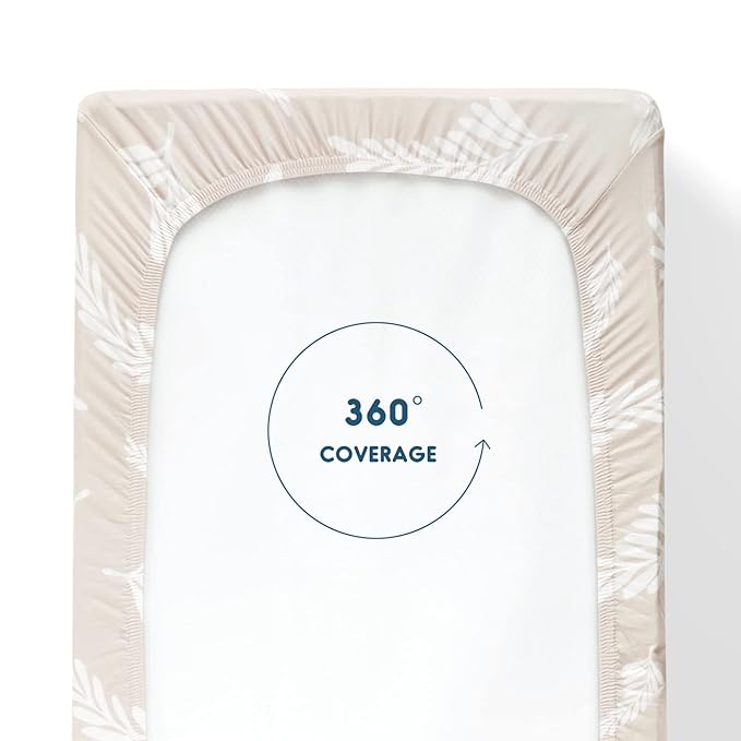 GRSSDER Stretch Ultra Soft Jersey Knit Changing Pad Cover Set 2 Pack, Change Table Pad Covers Fit 32"/34" x 16" Pads Safe and Snug, Unisex Stylish Pretty Diaper Change Table Sheets for Baby, Beige