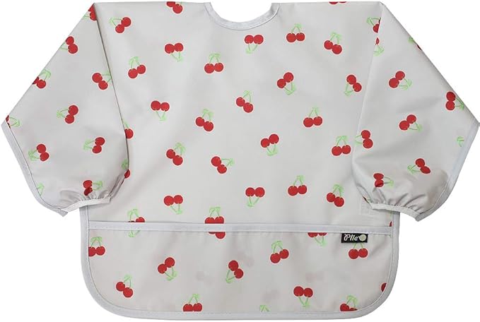 Plie Long Sleeve Waterproof Bib for Toddlers – Soft Feeding Smock for Baby Mealtime, Self-Feeding, BPA-Free, Easy Clean