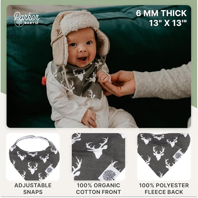 Parker Baby Bandana Drool Bibs 4 Pack Baby Bibs for Boys, Girls, Unisex