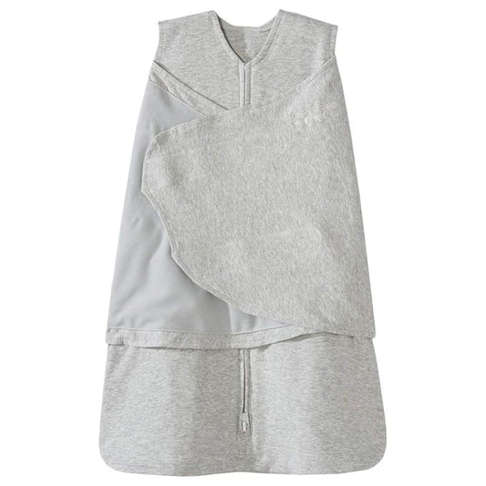 HALO 100% Cotton Sleepsack Swaddle, 3-Way Adjustable Wearable Blanket, TOG 1.5, Heather Gray, Newborn, 0-3 Months