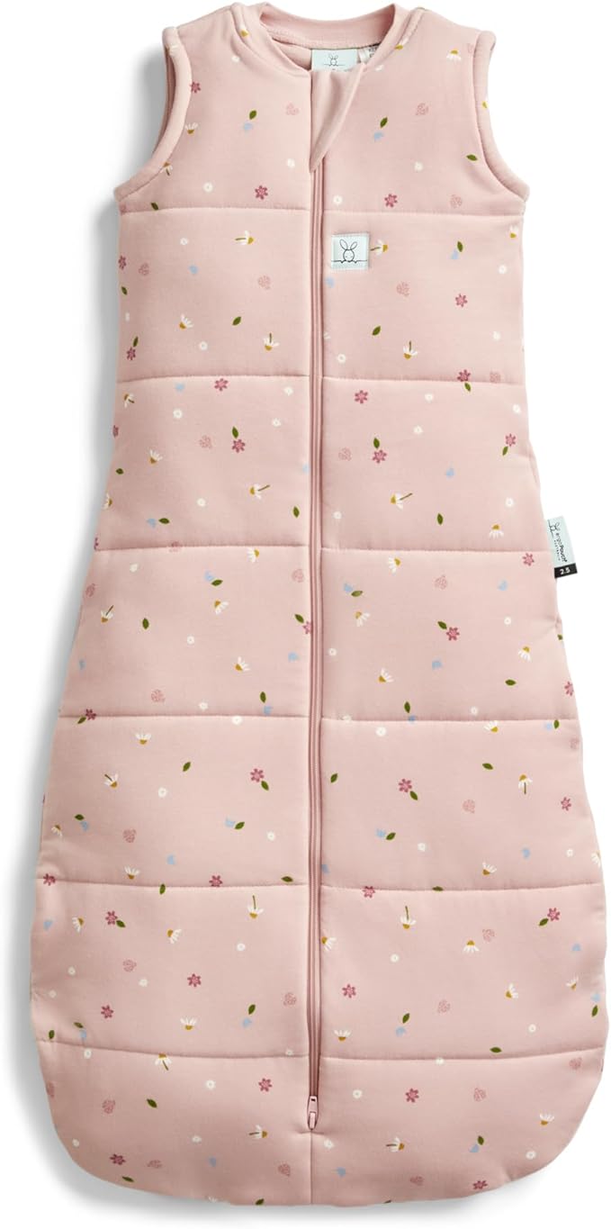 ergoPouch 1.0 Tog Jersey Sleeping Bag – Arms-Out Baby Sleep Sack, Ideal Transition from Swaddling, Slim Fit Keeps Baby Secure & Comfortable, Soft Breathable Fabric (8-24 Months, Daisies)