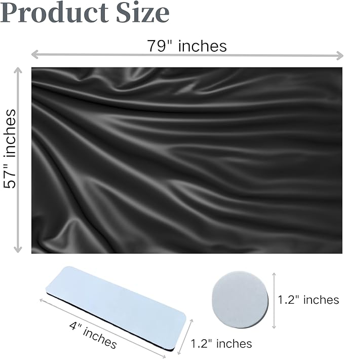Cayton Blackout Curtains, 79" x 57" Portable Blackout Curtains DIY Window Blinds Non Perforated Detachable Black Out Insulation for Children's Rooms Bedrooms Travel (Black, 79 * 57 in)