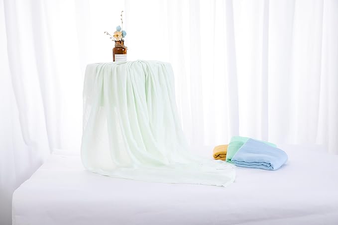 Muslin Swaddle Blankets for Baby Boys and Girls, 4-Pack Breathable and Skin-Friendly Receiving Blanket Wrap, Baby Essentials, Registry & Gift, 47 x 47 inches (Solid Serenity Sky)