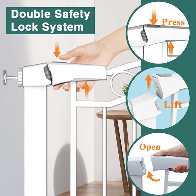Fairy Baby 48.8"-51.5" Child Baby Gates for Doorway Stairs Hallway Stairway Gate for Kid or Pet Dogs Walk Through Pressure Mounted
