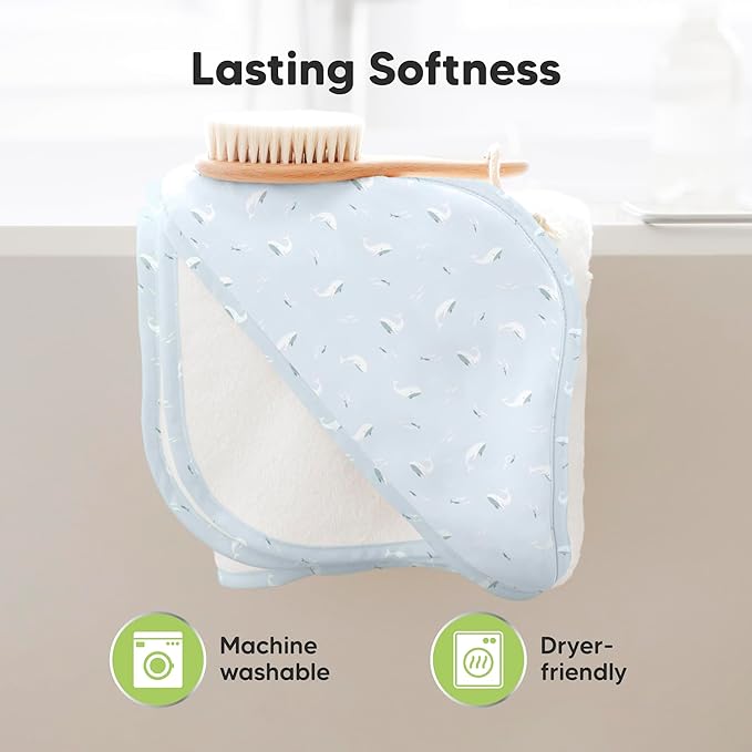 KeaBabies Hooded Baby Towel for Newborn - Viscose Derived from Bamboo Large Baby Bath Towels with Hood for Boys, Girls, Toddler, Extra Absorbent & Soft Newborn Bath Essentials (Beach Day, Regular)