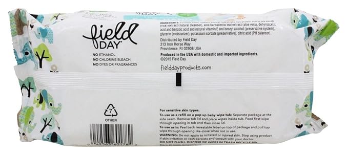 Field Day - Eco-Friendly Baby Wipes Resealable Refill Pack Unscented - 72 Wipe(s)
