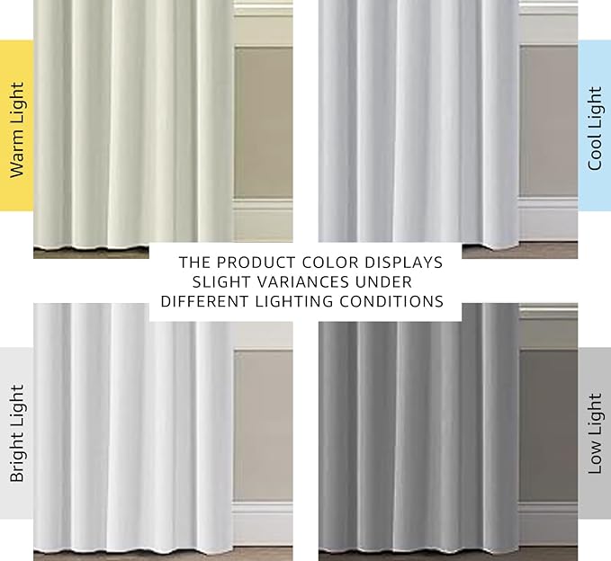 H.VERSAILTEX 100% Blackout Curtains for Bedroom with Black Liner Full Room Darkening Curtain 96 Inch Long Thermal Insulated Back Tab/Rod Pocket Window Drapes for Living Room, 2 Panels, Greyish White