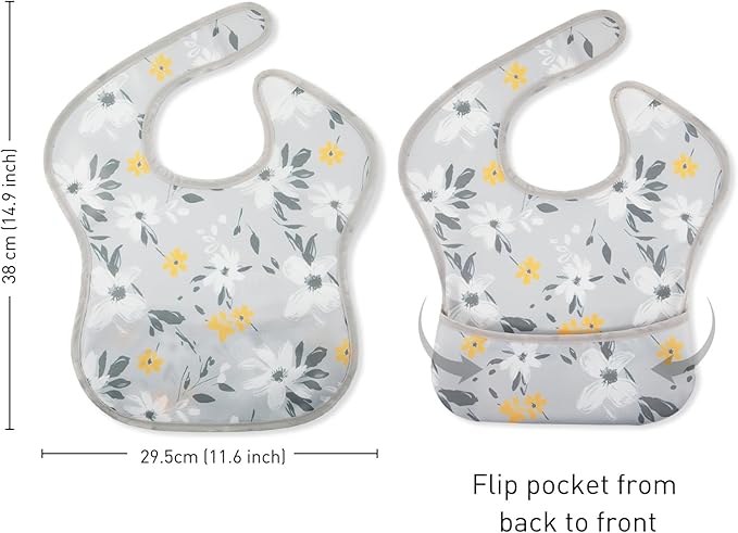 CIVARUA KIDS 3-Pack Waterproof Baby Bibs for Eating - Mess Proof Lightweight Toddler Feeding Bibs with Large Food Catcher