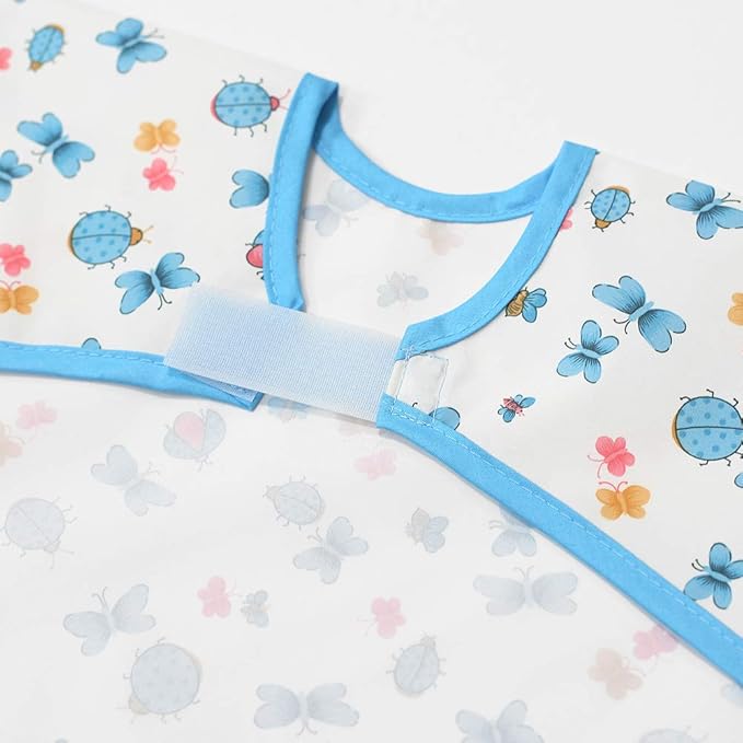 Plie Long Sleeve Waterproof Bib for Toddlers – Soft Feeding Smock for Baby Mealtime, Self-Feeding, BPA-Free, Easy Clean