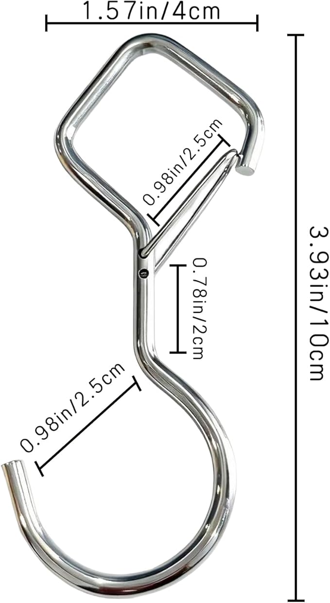Heavy Duty Screw Hooks for Hanging, 4-Inch Ceiling Hooks with Safety Lock, Strong Hooks for Plants, Clothes, Kitchen Utensils, String Lights, Handbags, Towels (Silver, 32 Pcs)