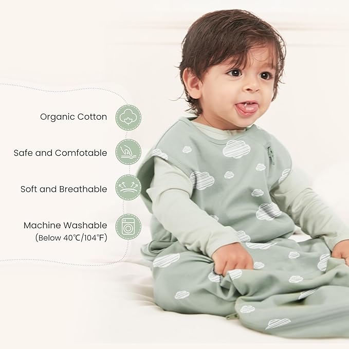 kaiya baby Unisex Sleeping Bag for Babies and Toddlers 0.5 Tog Sleep Sack 18-36 Months, Newborn Sleep Sack, Wearable Blanket Baby, One Piece Sleeveless, Gifts for Baby