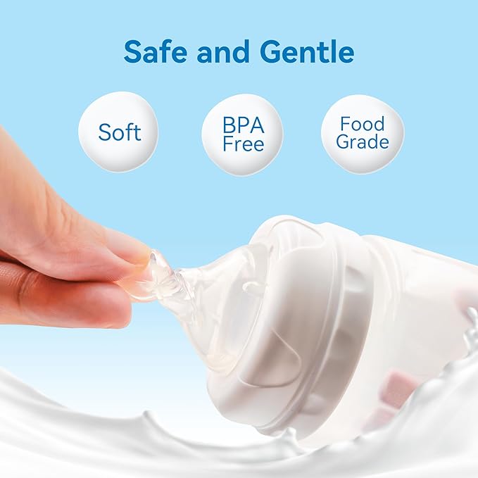 Gotocut Bottle Nipples Slow Flow Nipple Level 1, 0m+, Compatible with Wide-Neck Baby Bottle, 9 Count