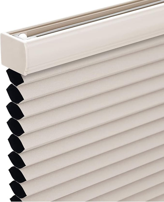 Changshade Cordless Cellular Shades, Blackout Honeycomb Shades for Windows, Pull Down Pleated Blinds, Easy to Install for Indoor Windows and French Doors,42" W x 72" H, Beige