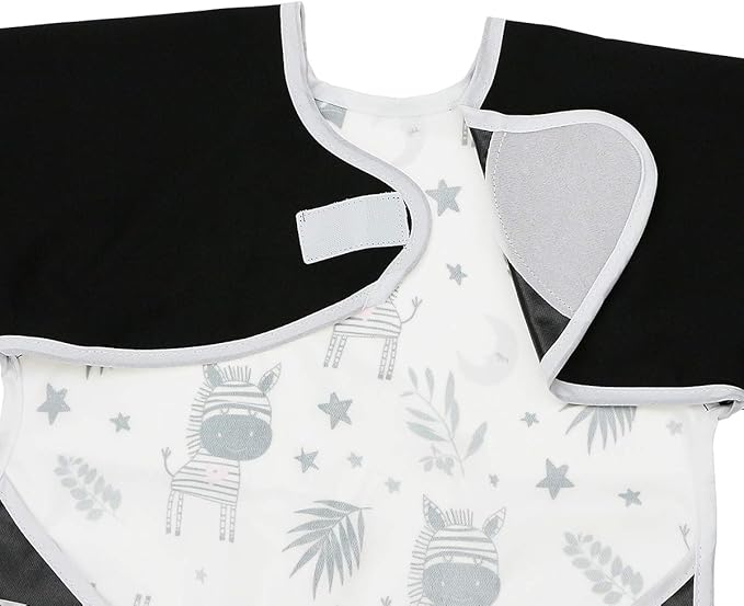 Hi Sprout Infant Toddler Baby Waterproof Sleeved Bib, Bib with Sleeves&Pocket, 6-24 Months
