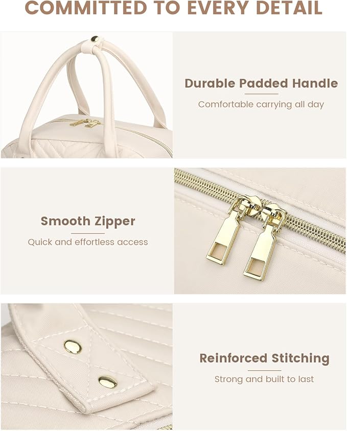 Diaper Bag Backpack,Baby Essentials Diapers Bag with Pacifier Case,Multipurpose Stylish Large Capacity Travel Backpack for Baby Girl/Boy(L-Beige)