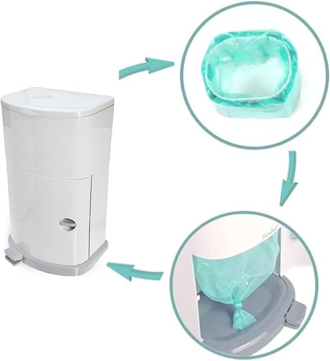 Diaper Pail Liner Refills Bags Compatible with Janibell Akord 330 Series Adult Diaper System, Diaper Disposal Liner Refills，Lightly Scented - 4pack (Green)