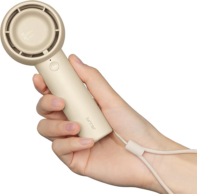 JISULIFE Mini Portable Fan-Bladeless Safe Design, Powerful Turbo Handheld Fan with 5 Speeds, 16Hrs Max Cooling Time，USB Rechargeable, Small Pocket for Travel/Lash, Gifts For Girls/Women