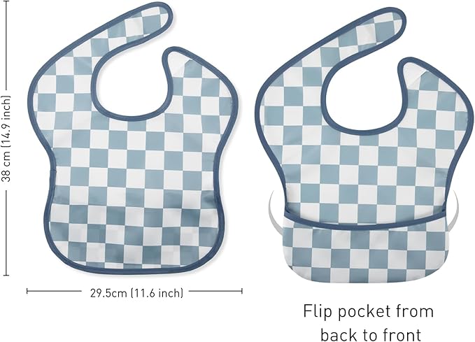 CIVARUA KIDS 3-Pack Waterproof Baby Bibs for Eating - Mess Proof Lightweight Toddler Feeding Bibs with Large Food Catcher