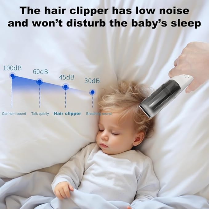 Baby Hair Clipper with Hair Collection Chamber - Low Noise, R-Rounded Blade, Ceramic Blade, Safe for Newborns & Toddlers | Electric Hair Trimmer for Baby Haircut