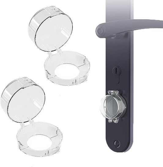 2 Pcs Gas Stove knob Safety Covers,Child Safety Lock Cover,Child Proof Large Size Door Knob Cover,Oven Knob Covers for Child Safety,Kitchen Burner Childproofing （Clear）