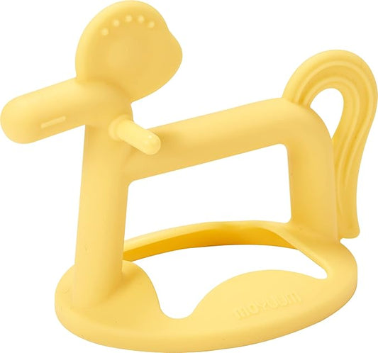 Moyuum Silicone Pony Teether Toy | Made in Korea, Provides Teething Relief, Wearable Wrist Teether is Easy to Hold, Drop Resistant Bracelet, Babies 3+ Months