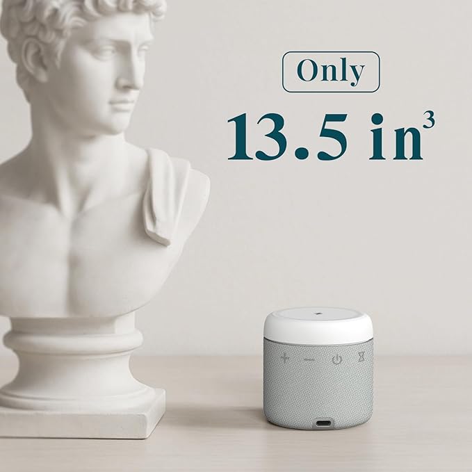 ANJANK White Noise Sound Machine with Wireless Charger Stand, 20 Soothing Sleep Sounds, 32-Level Volume, Auto-Off Timer, 10W Magnetic Charging for iPhone, Dorm Essential for Adults, Must-Have Gift