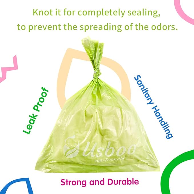 USBOO Disposable Diaper Bags for Baby, 20 Refill Rolls/300 Bags Waste Bags with Dispenser, Convenient and Quick Diaper Disposal, Unscented