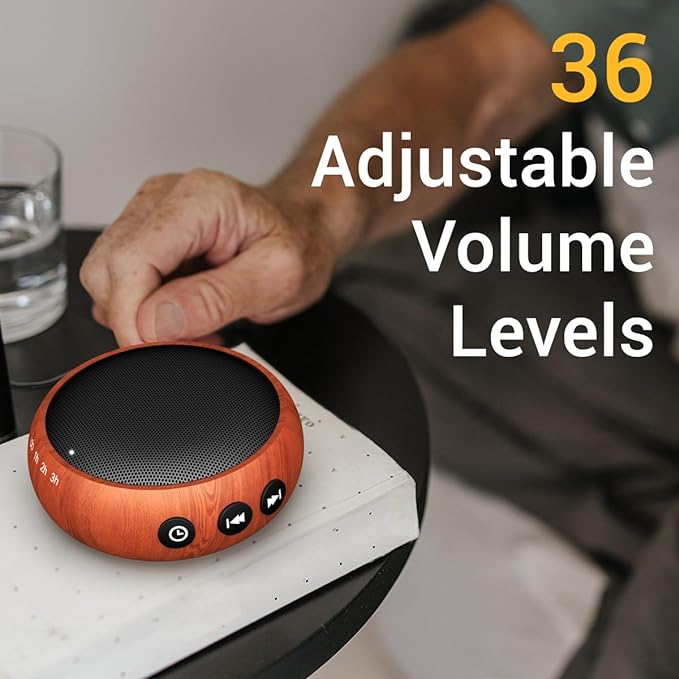 SoundMe Small Sound Machine Brown Noise Machine 30 Soothing Natural Sounds Rain Fan Pink White Noise Machine for Baby Kids Adults with 36 Volume Control Powered by AC or USB Sleep Timer