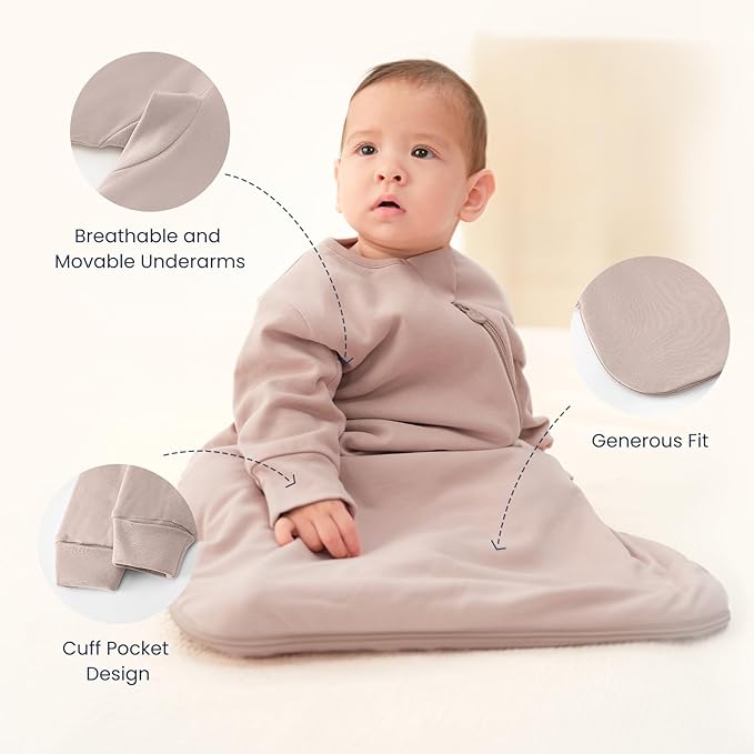 Unisex Sleeping Bag for Babies and Toddlers 1.0 Tog Sleep Sack 6-18 Months, Newborn Sleep Sack, Wearable Blanket Baby, One Piece Long Sleeves, Gifts for Baby