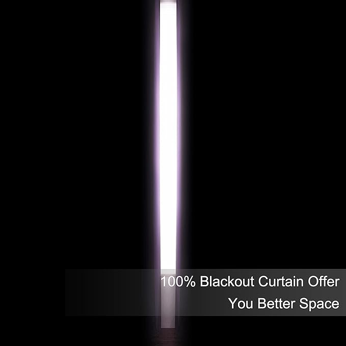 LEMOMO 100% Blackout Curtains 52 x 84 Inch/Lavender Curtains 2 Panels with Black Lining Room Darkening Thermal Insulated Bedroom Curtains