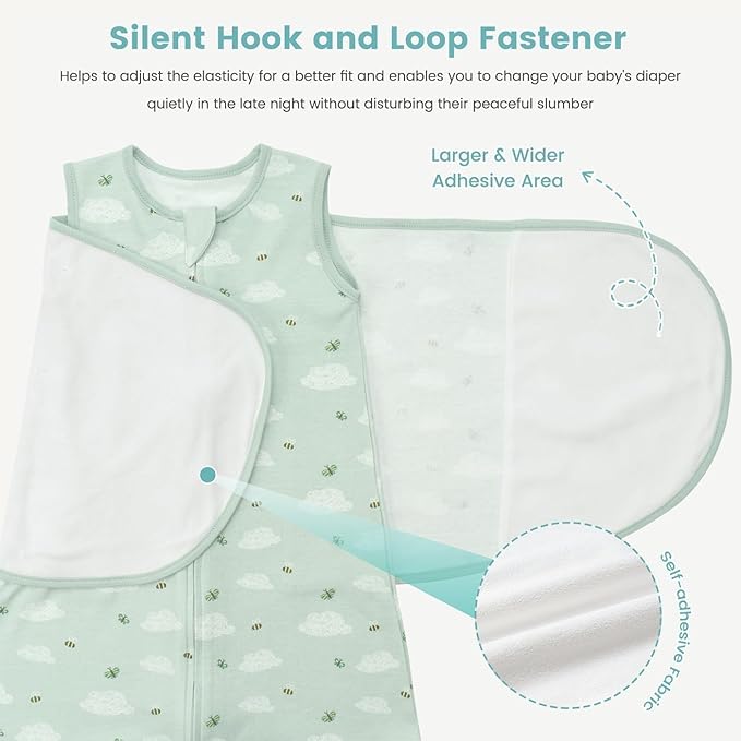 LILBESTIE Baby Swaddle Sleep Sack, 1.0 Tog New-Parent-Friendly Swaddle for Newborns & infant 6-12 Months Baby Wearable Blanket Reduce Startle Reflex, Newborn Boys Girls Registry Essentials