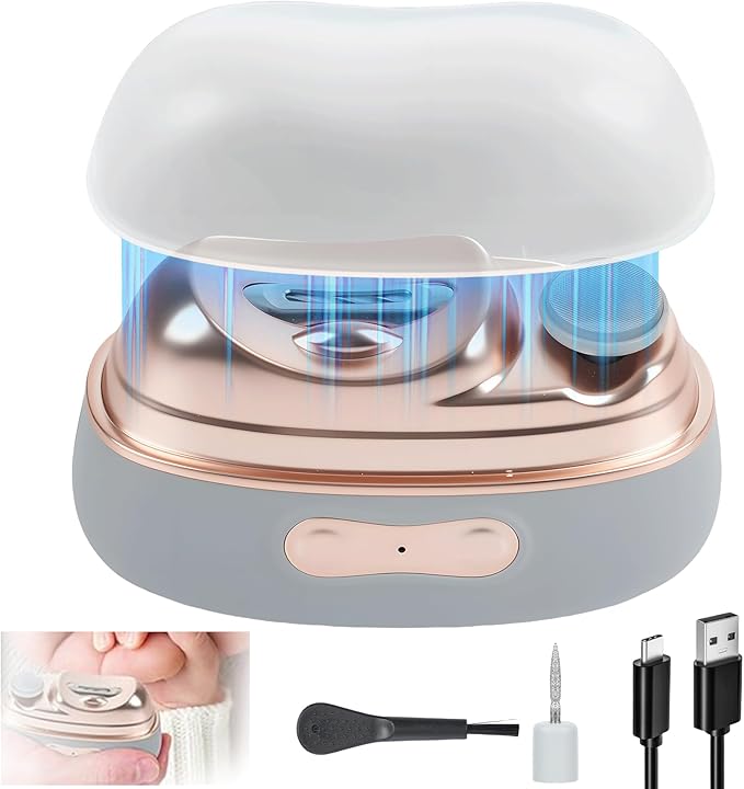 4-in-1 Electric Nail Clipper with LED Light & Nail File, Automatic 3 Speeds LCD Digital Display, Nail Clip Storage, USB Rechargeable Safety Fingernail Trimmer for Baby, Kids, Seniors