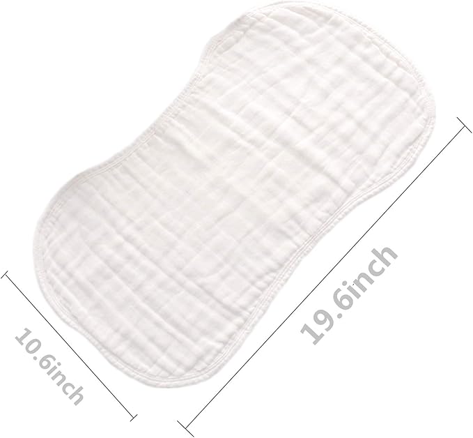 MUKIN Baby Burp Cloths - Burp Cloth Sets for Unisex. Perfect for Newborn Baby Burping Cloths/Burp Bibs. Newborn Burping Rags for Boys and Girls (White)