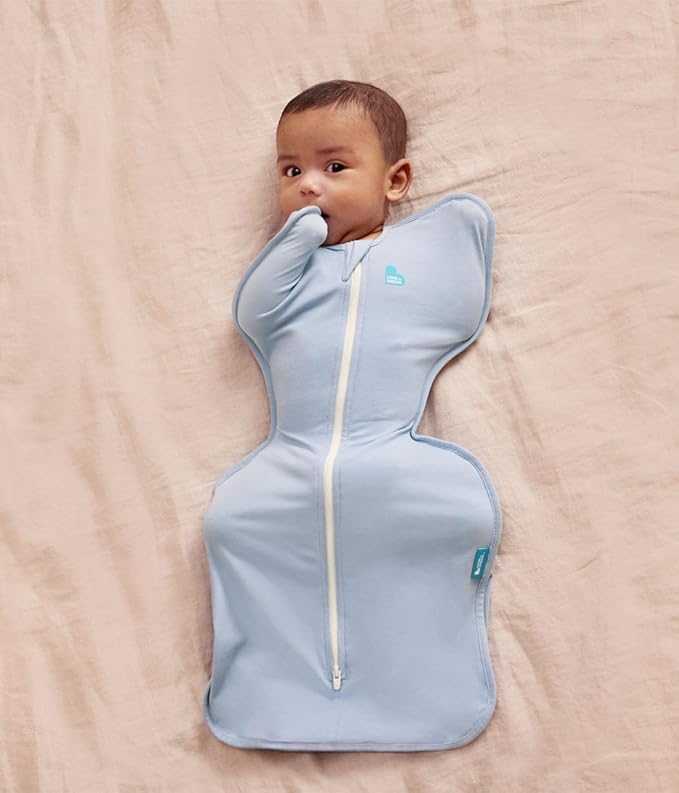 Love to Dream Swaddle, Baby Sleep Sack, Swaddle Up Self-Soothing Swaddles for Newborns, Get Longer Sleeps, Snug Fit Helps Calm Startle Reflex, Lite 0.2 Tog Sleep Sack, 13-19 lbs, Soft Blue