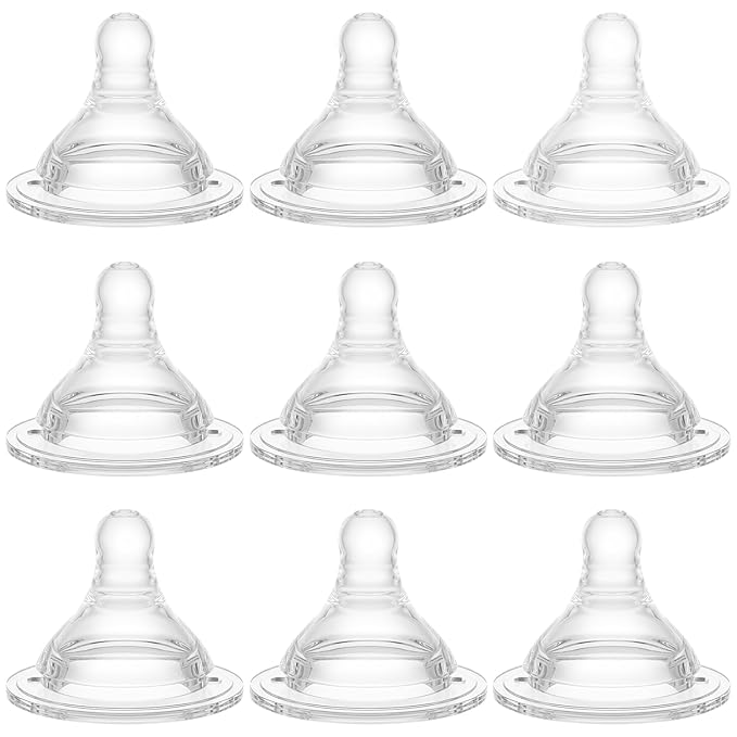 Gotocut Bottle Nipples Medium-Fast Nipple Level 3, 6m+, Compatible with Wide-Neck Baby Bottle, 9 Count