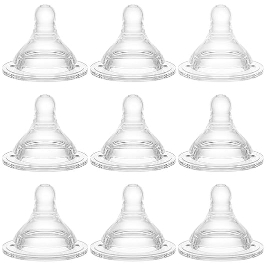 Gotocut Bottle Nipples Medium-Fast Nipple Level 3, 6m+, Compatible with Wide-Neck Baby Bottle, 9 Count