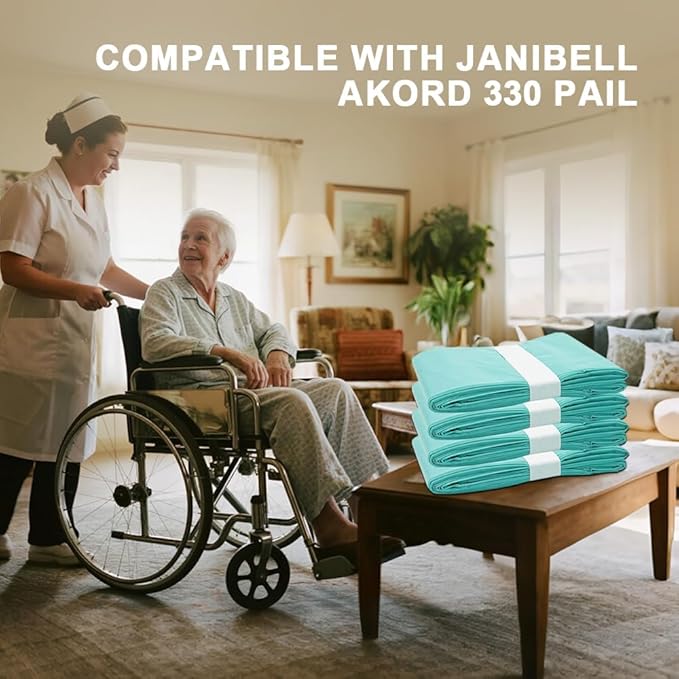 Diaper Disposal Liner Refills Compatible with Janibell Akord 330 Slim Adult Diaper Disposal System,Adult Diaper System, Lightly Scented, 4 Pack