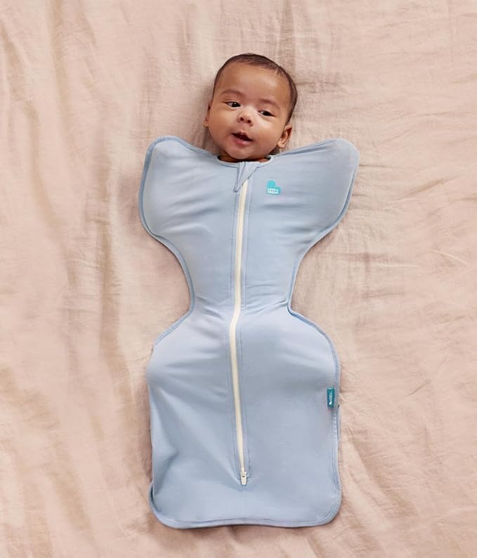 Love to Dream Swaddle, Baby Sleep Sack, Swaddle Up Self-Soothing Swaddles for Newborns, Get Longer Sleeps, Snug Fit Helps Calm Startle Reflex, Lite 0.2 Tog Sleep Sack, 13-19 lbs, Soft Blue