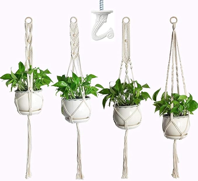 6 Sets White Ceiling Hooks for Hanging Plant, Heavy Duty Swag Toggle Hooks with Hardware (Antique Brass)
