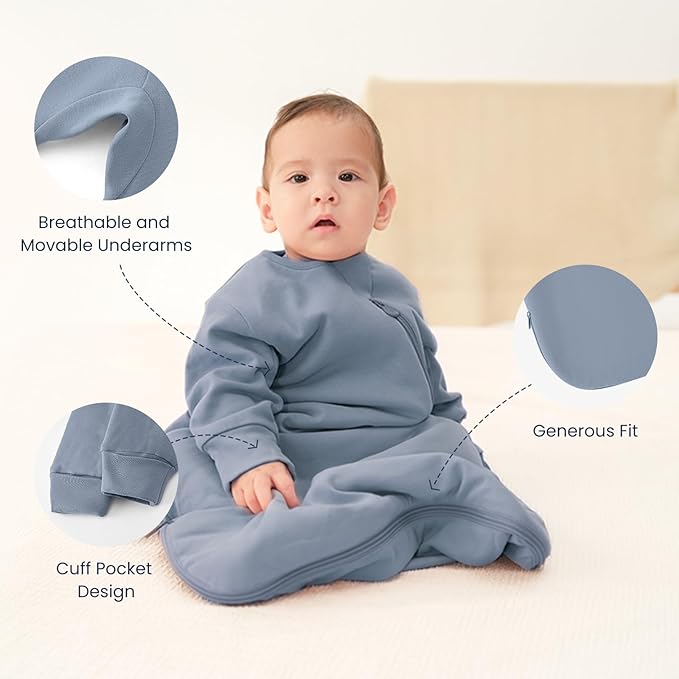 kaiya baby Unisex Sleeping Bag for Babies and Toddlers 2.5 Tog Sleep Sack, Long Sleeve Sleep Sack, Wearable Blanket Baby