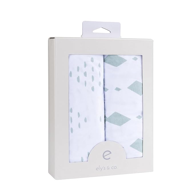 Changing Pad Cover - Cradle Sheets Fits Baby Mattress Sheet 36" X 18 - Unisex Grey Sage Diamond - 2 Pack Set