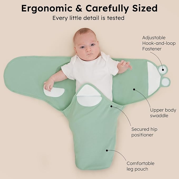 Yoofoss Baby Swaddles for Newborns 100% Organic Cotton, Adjustable Swaddle Sleep Sack 0-3 Months Newborn Swaddle Sack, Breathable Soft(Small)