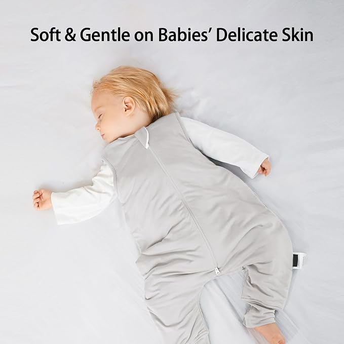 BubblePanda Rayon Made from Bamboo Toddler Sleep Sack with Feet 6-12 Months 1.0 Tog Ultra Soft Toddler Sleeping Sack Baby Sleep Bag Walker Quilted Wearable Blanket with Legs 2-Way Zipper Lightweight