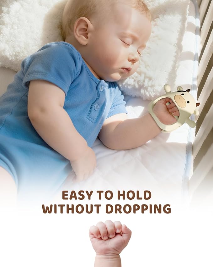 ChooKaChoo 2 Pack Baby Teething Toy for Over 3 Months, Food Grade Silicone Teething Mitten, Anti Dropping Wrist Hand Teethers Baby Chew Toys for Sucking Needs, BPA Free (Patent Pending)