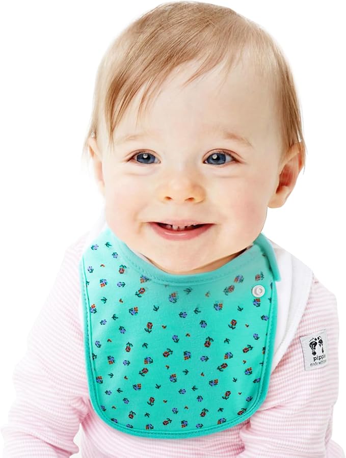 Hakochia Waterproof Baby Bibs Organic Cotton Super Soft and Absorbent With Adjustable Snap for Baby Boys and Girls