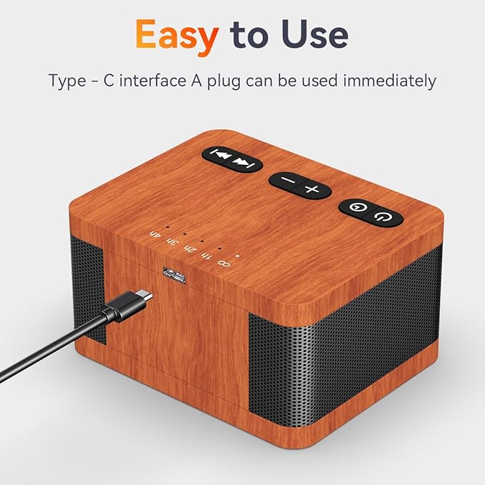 Sound Machine White Noise Machine with 30 Soothing Sounds 32 Levels Volume 5 Timers and Memory Function Effectively Blocks Noise Ideal Sleep Machine for Baby Kids Adults… (Wood Grain)
